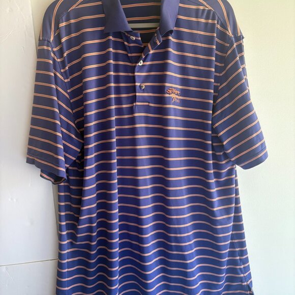 Peter Millar Summer Comfort Torrey Pines Golf Polo Orange Purple Clemson L - Picture 3 of 9